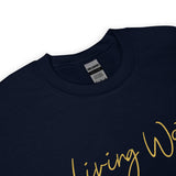 Close Up Of A Navy Living Water Eternal Life Sweatshirt 