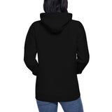 Back View Of A Woman Wearing A Black Peace Hoodie