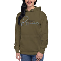 Woman Wearing A Green Peace Hoodie