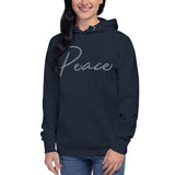 Woman Wearing A Peace Hoodie