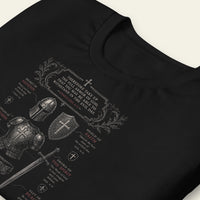Black t-shirt with PUT ON THE FULL ARMOR OF GOD graphic