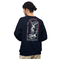 Man Wearing A Saint Michael Sweatshirt In Navy