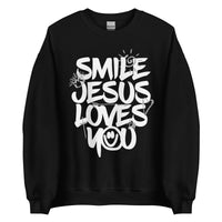 Smile Jesus Loves You Sweatshirt In Black