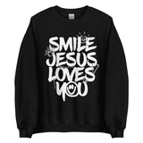 Smile Jesus Loves You Sweatshirt In Black