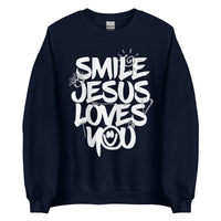 Smile Jesus Loves You Sweatshirt In Navy