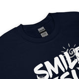Close Up Of A Navy Smile Jesus Loves You Sweatshirt