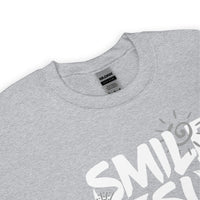 Close Up Of A Sport Grey Smile Jesus Loves You Sweatshirt