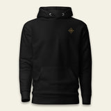 Black hoodie with ST. BENEDICT CROSS on the chest