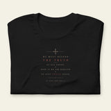 Folded black t-shirt WITH ST. POPE JOHN PAUL II quote