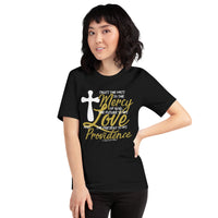 Woman Wearing A Black St. Augustine Of Hippo Shirt