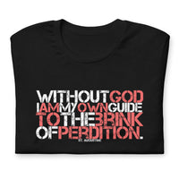 Front View Of A Black St. Augustine Tee