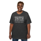 Woman Wearing A Dark Grey Heather St. Pope John Paul II T-shirt 