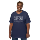 Woman Wearing A Navy St. Pope John Paul II T-shirt 