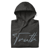Grey Truth Hoodie Close Up