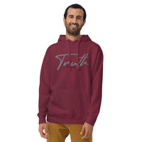 Man Wearing A Truth Hoodie