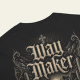 Black t-shirt with 'Way Maker' design 