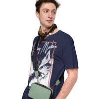 Man Wearing A Navy Way Maker T-shirt