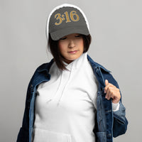 Woman Wearing A Grey John 3:16 Hat