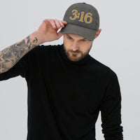 Man Wearing A Grey John 3:16 Hat