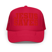 Red Jesus Saves Hat