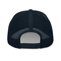 Navy God Is Good All The Time Trucker Hat Back Side