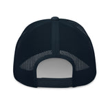 Navy God Is Good All The Time Trucker Hat Back Side