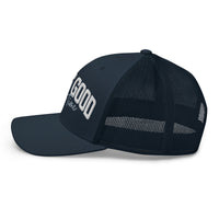 Navy God Is Good All The Time Trucker Hat Left Side