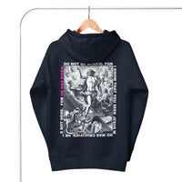 Navy Faith Can Move Mountains Hoodie On Hanger