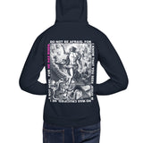 Man Wearing A Navy Faith Can Move Mountains Hoodie