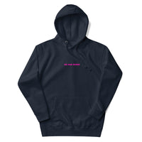 Front View Of A Navy Faith Can Move Mountains Hoodie