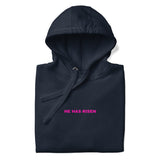 Close Up Of A Faith Can Move Mountains Hoodie In Navy