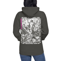 Woman Wearing  A Faith Can Move Mountains Hoodie In Vintage Black