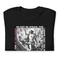 Close Up Of A Black He Has Risen T-shirt 