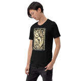 Man Wearing A Black 2 Corinthians 5:7 T-shirt Left Front View