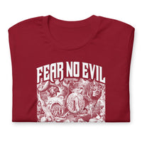 Close Up Of A Fear No Evil T-shirt In Cardinal