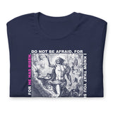 Close Up Of a Navy He Has Risen T-shirt 
