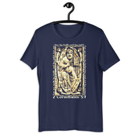 Navy 2 Corinthians 5:7 T-shirt On Hanger