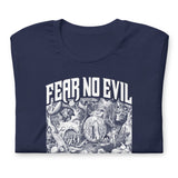 Close Up Of A Navy Fear No Evil T-shirt