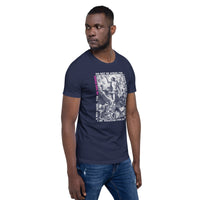 Man Wearing A Navy He Has Risen T-shirt 